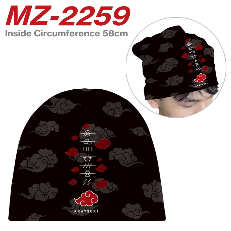 Naruto Anime flannel full color hat cosplay men's and women's knitted hats 58cm MZ-2259