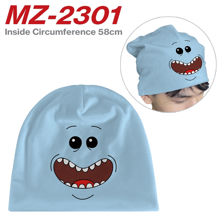 Rick and Morty Anime flannel full color hat cosplay men's and women's knitted hats 58cm  MZ-2301