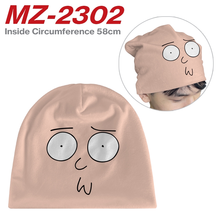 Rick and Morty Anime flannel full color hat cosplay men's and women's knitted hats 58cm MZ-2302