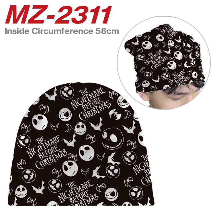 The Nightmare Before Christmas Anime flannel full color hat cosplay men's and women's knitted hats 58cm MZ-2311