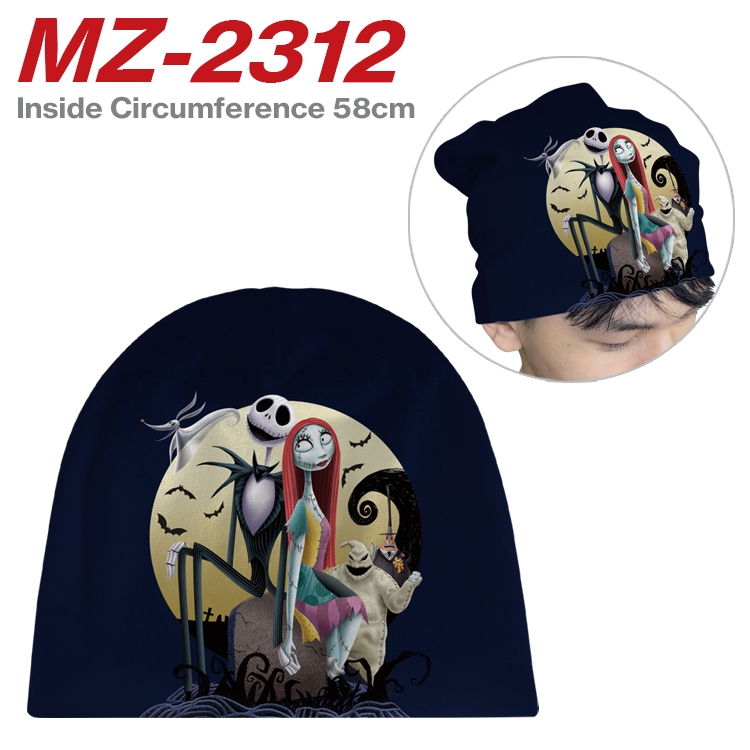 The Nightmare Before Christmas Anime flannel full color hat cosplay men's and women's knitted hats 58cm MZ-2312