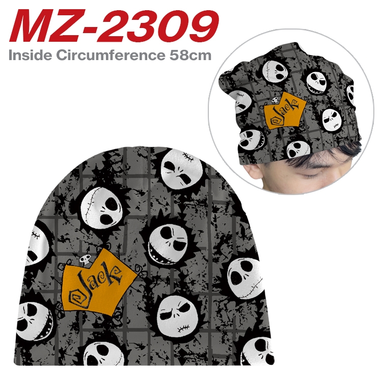 The Nightmare Before Christmas Anime flannel full color hat cosplay men's and women's knitted hats 58cm  MZ-2309