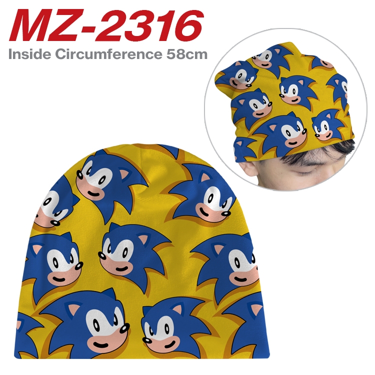 Sonic The Hedgehog Anime flannel full color hat cosplay men's and women's knitted hats 58cm MZ-2316