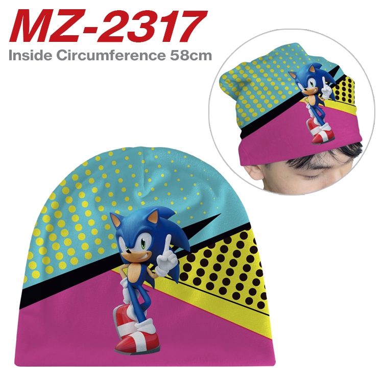 Sonic The Hedgehog Anime flannel full color hat cosplay men's and women's knitted hats 58cm  MZ-2317