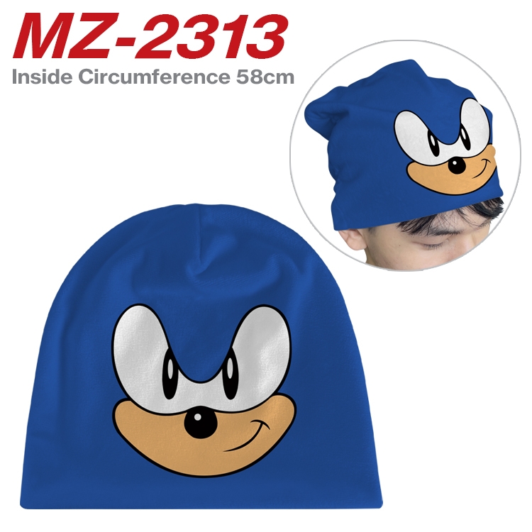 Sonic The Hedgehog Anime flannel full color hat cosplay men's and women's knitted hats 58cm MZ-2313