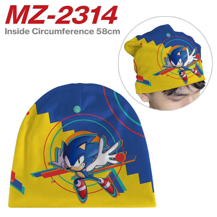 Sonic The Hedgehog Anime flannel full color hat cosplay men's and women's knitted hats 58cm  MZ-2314