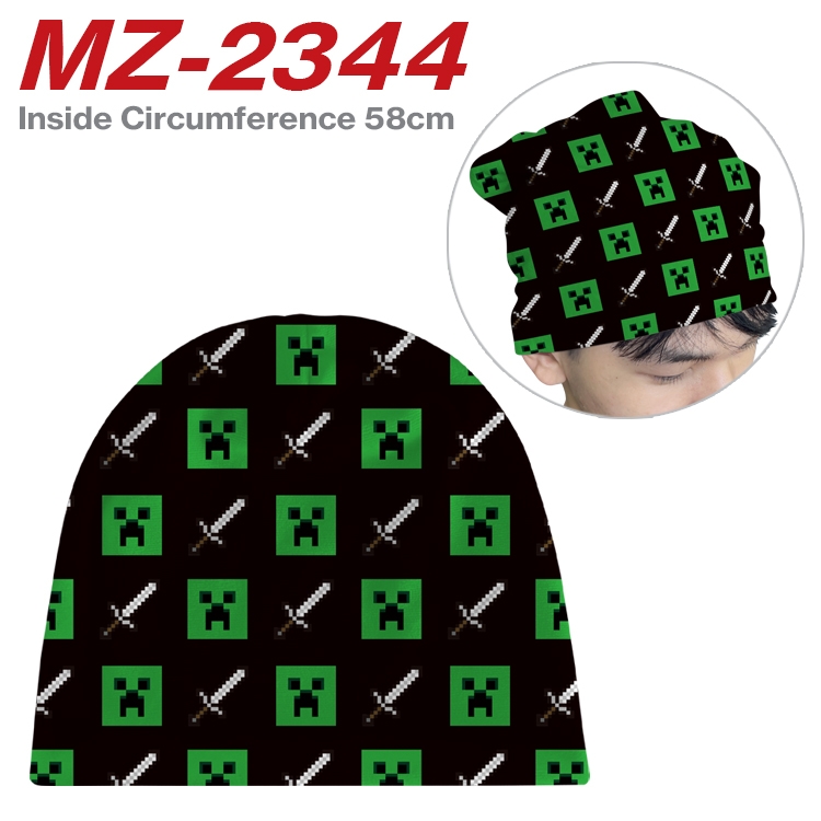Minecraft Anime flannel full color hat cosplay men's and women's knitted hats 58cm MZ-2344