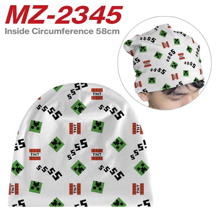 Minecraft Anime flannel full color hat cosplay men's and women's knitted hats 58cm   MZ-2345