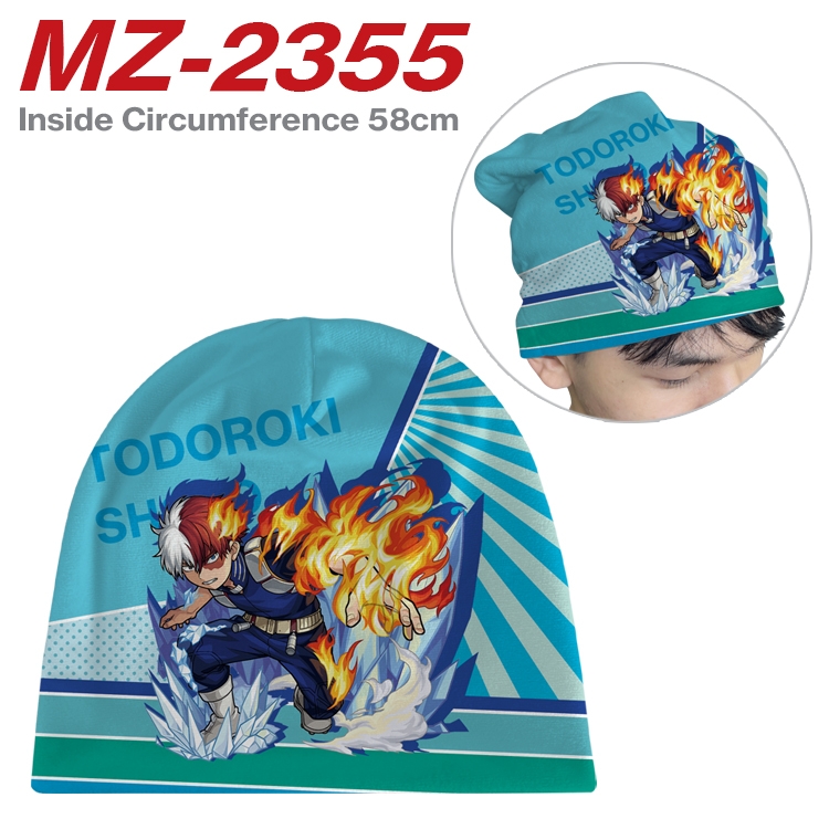 My Hero Academia Anime flannel full color hat cosplay men's and women's knitted hats 58cm   MZ-2355