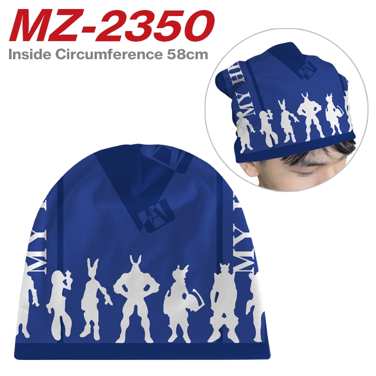 My Hero Academia Anime flannel full color hat cosplay men's and women's knitted hats 58cm   MZ-2350