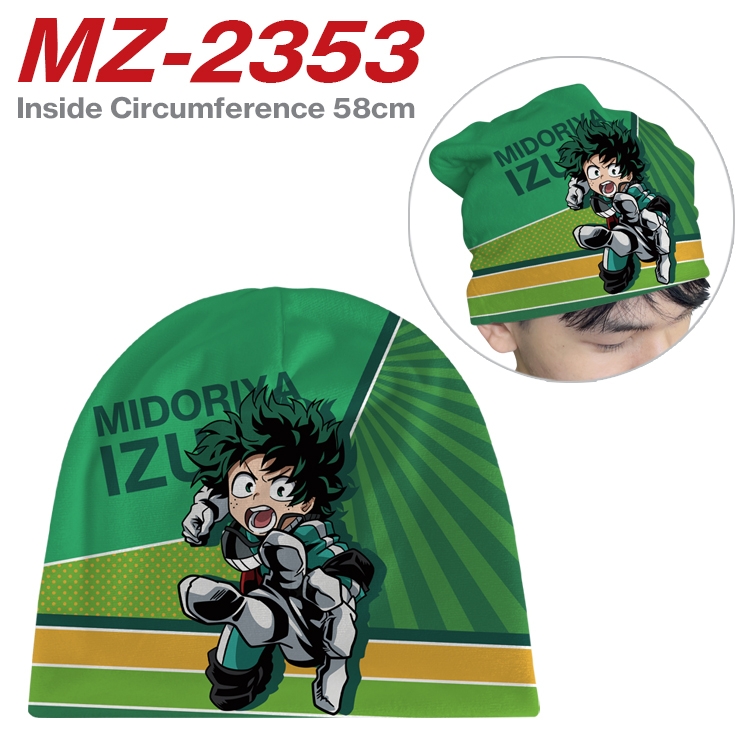 My Hero Academia Anime flannel full color hat cosplay men's and women's knitted hats 58cm MZ-2353