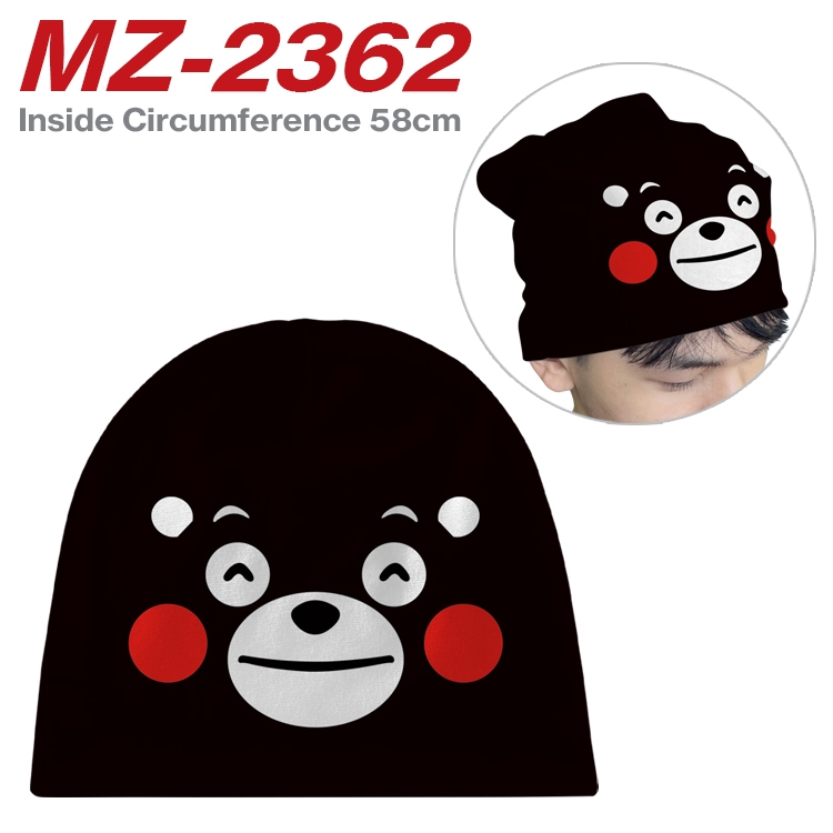 Kumamon Anime flannel full color hat cosplay men's and women's knitted hats 58cm  MZ-2362