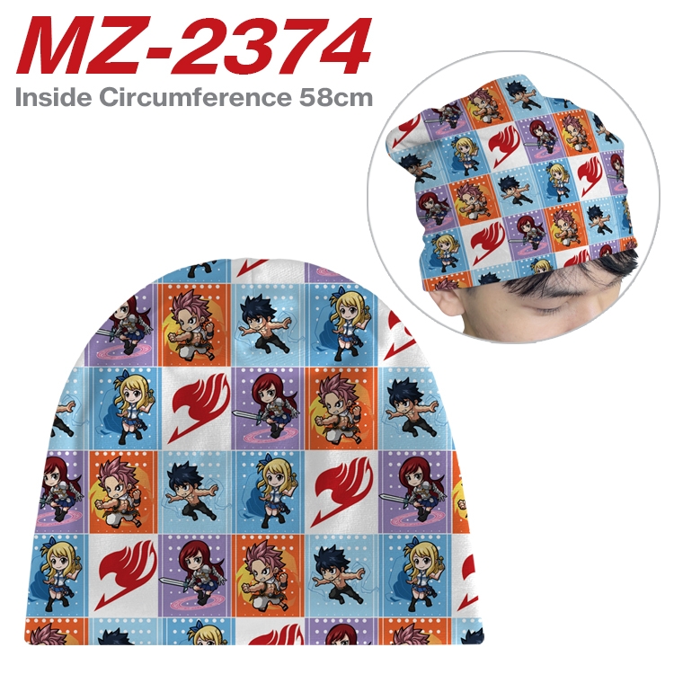 Hat Fairy tail Anime flannel full color hat cosplay men's and women's knitted hats 58cm MZ-2374