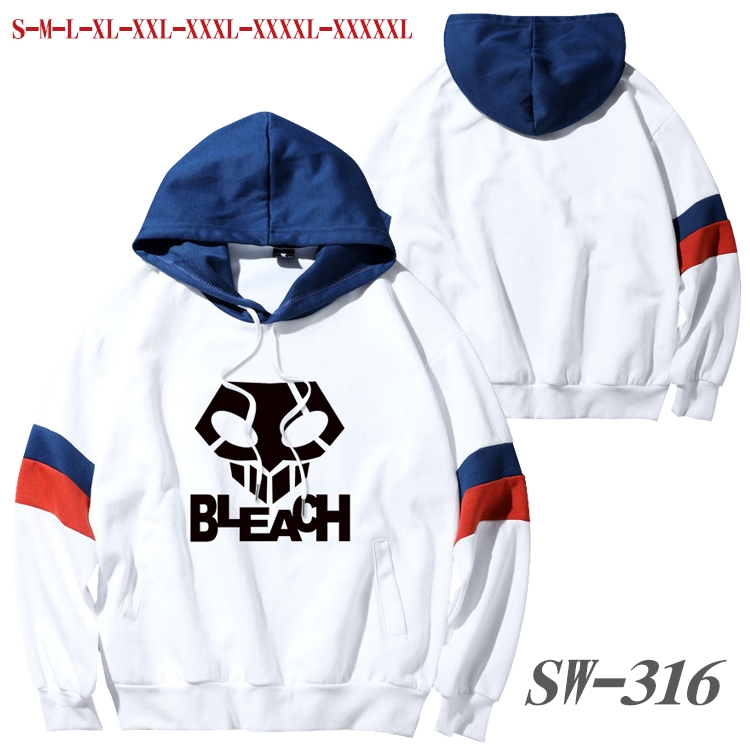Bleach Anime cotton color matching pullover sweater hoodie from S to 5XL SW-316