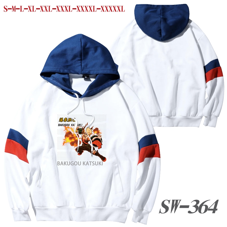 Hoodie My Hero Academia Anime cotton color matching pullover sweater hoodie from S to 5XL SW-364