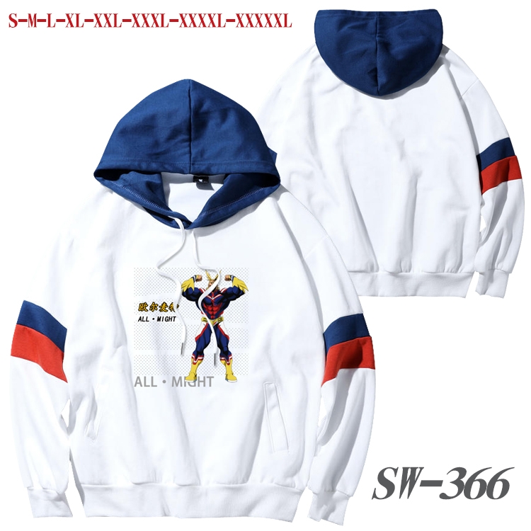Hoodie My Hero Academia Anime cotton color matching pullover sweater hoodie from S to 5XL  SW-366