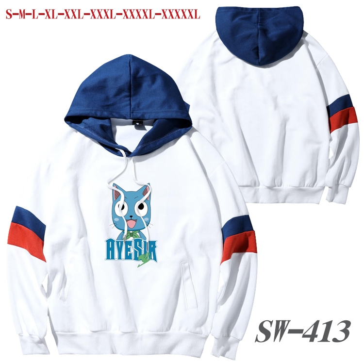 Fairy tail Anime cotton color matching pullover sweater hoodie from S to 5XL SW-413
