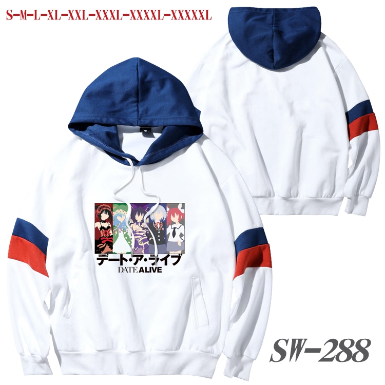 Date-A-Live Anime cotton color matching pullover sweater hoodie from S to 5XL  SW-288