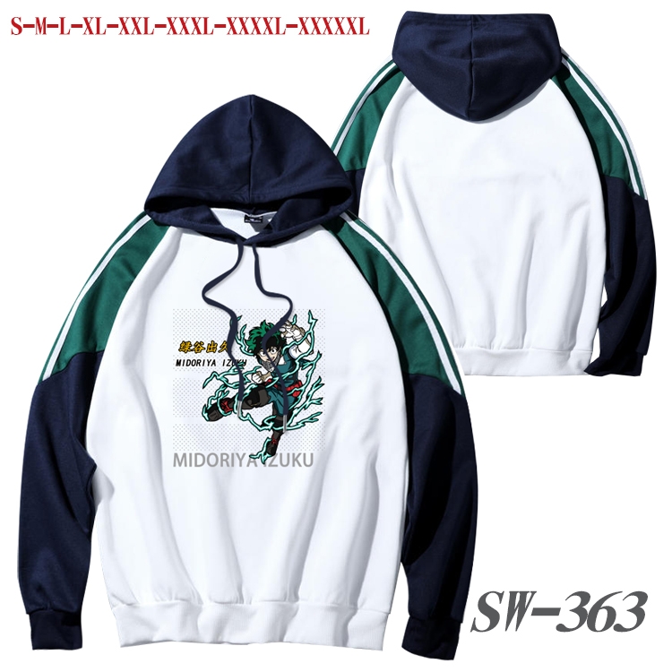 My Hero Academia Anime color contrast sweater pullover Hoodie from S to 5XL SW-363
