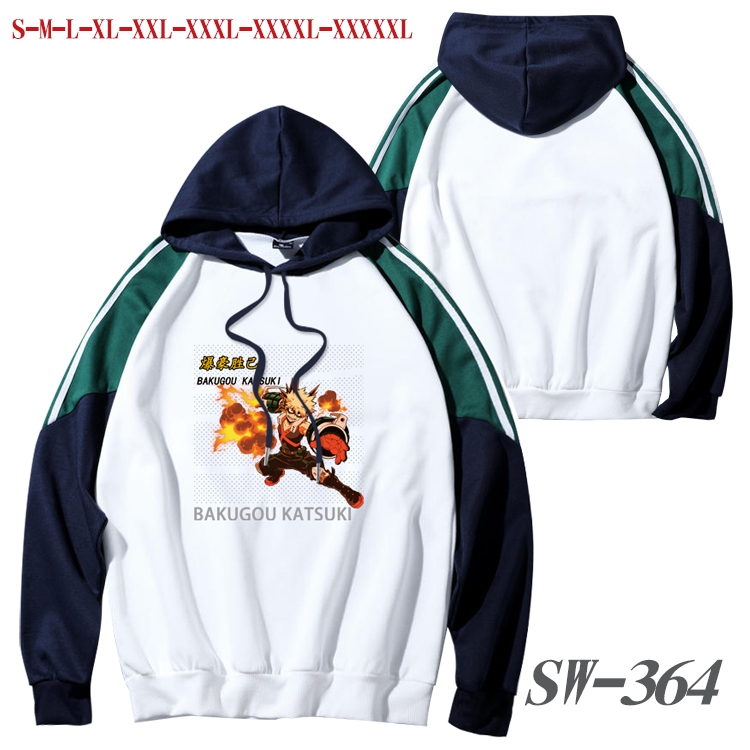 My Hero Academia Anime color contrast sweater pullover Hoodie from S to 5XL SW-364