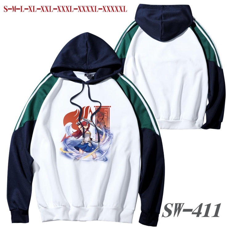 Fairy tail Anime color contrast sweater pullover Hoodie from S to 5XL SW-411