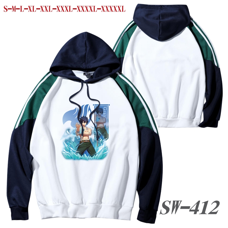 Fairy tail Anime color contrast sweater pullover Hoodie from S to 5XL SW-412