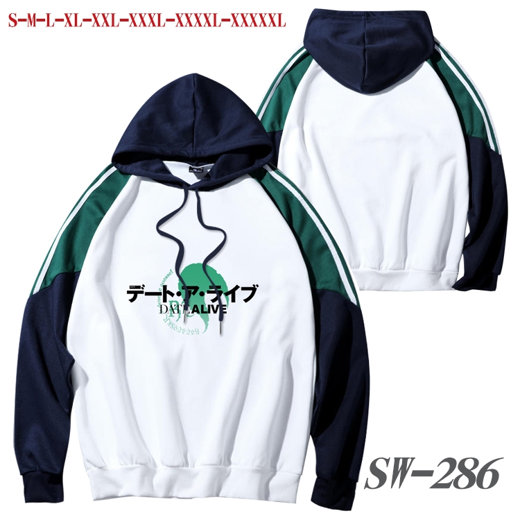 Date-A-Live Anime color contrast sweater pullover Hoodie from S to 5XL SW-286