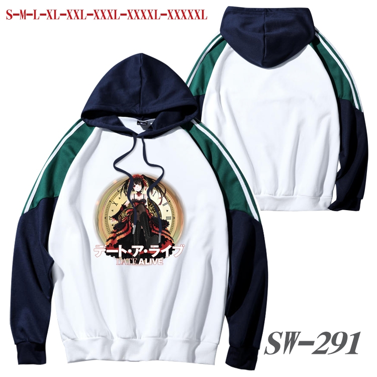 Date-A-Live Anime color contrast sweater pullover Hoodie from S to 5XL SW-291