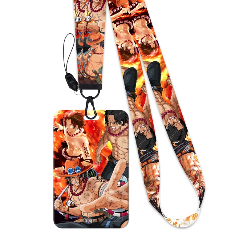 One Piece Black Button Anime Long Strap + Card Sleeve 2-Piece Set 45cm price for 2 pcs