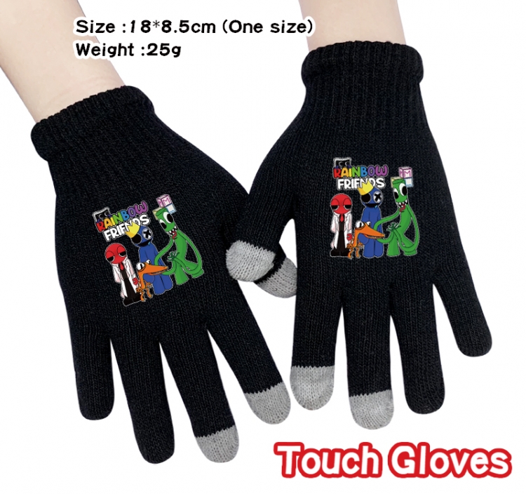 Rainbow friends Anime touch screen knitting all finger gloves 18X8.5CM