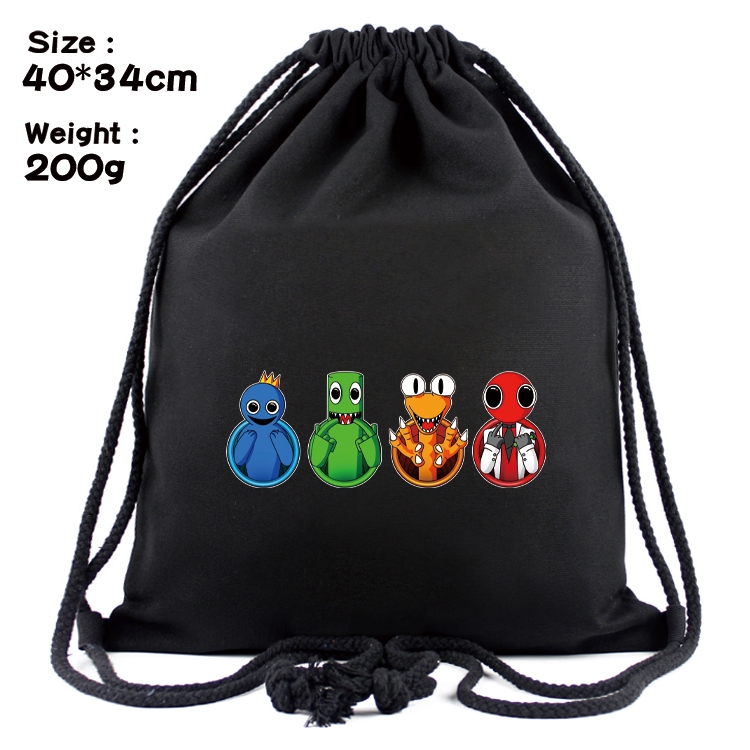 Rainbow friends Anime Coloring Book Drawstring Backpack 40X34cm 200g