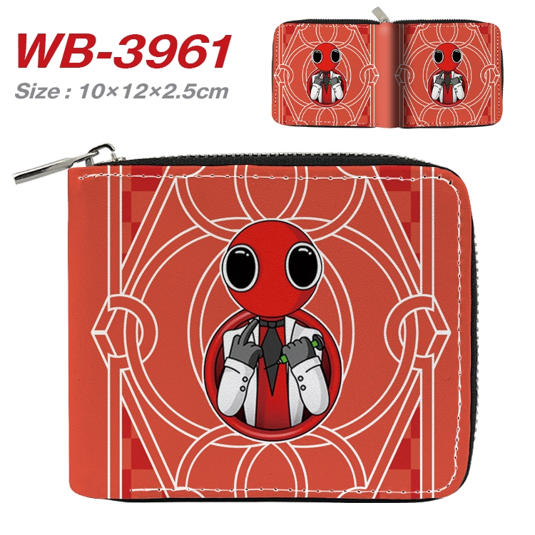 Rainbow friends Anime Full Color Short All Inclusive Zipper Wallet 10x12x2.5cm WB-3961A