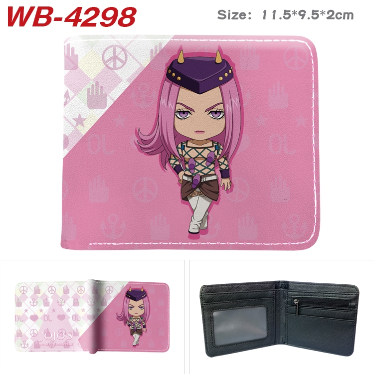 JoJos Bizarre Adventure Animation color PU leather folding wallet 11.5X9X2CM  WB-4298A