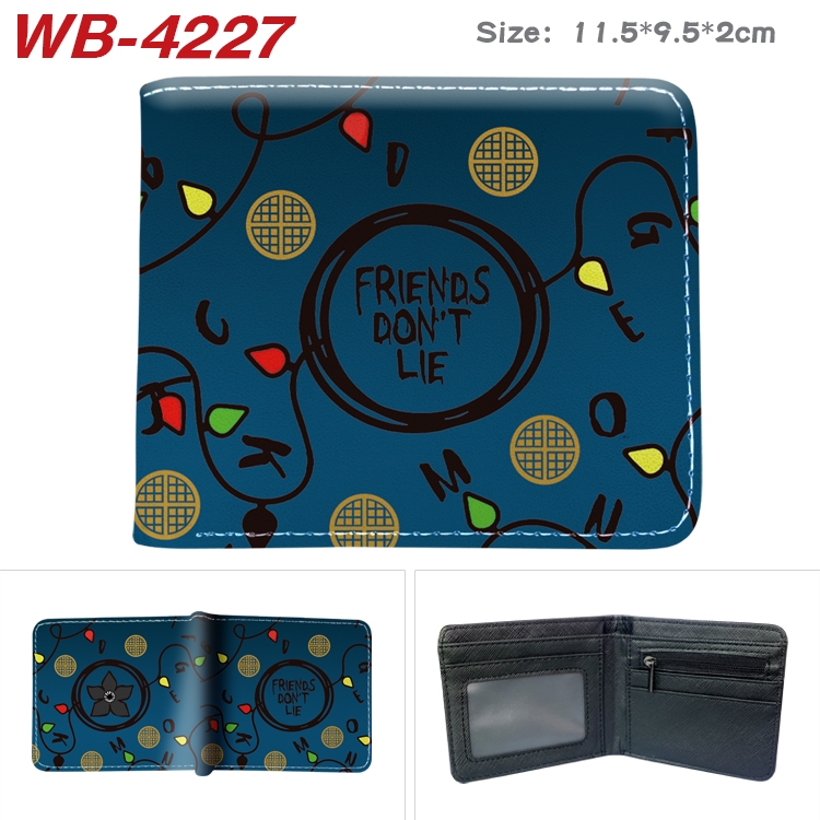 Stranger Things Animation color PU leather folding wallet 11.5X9X2CM WB-4227A