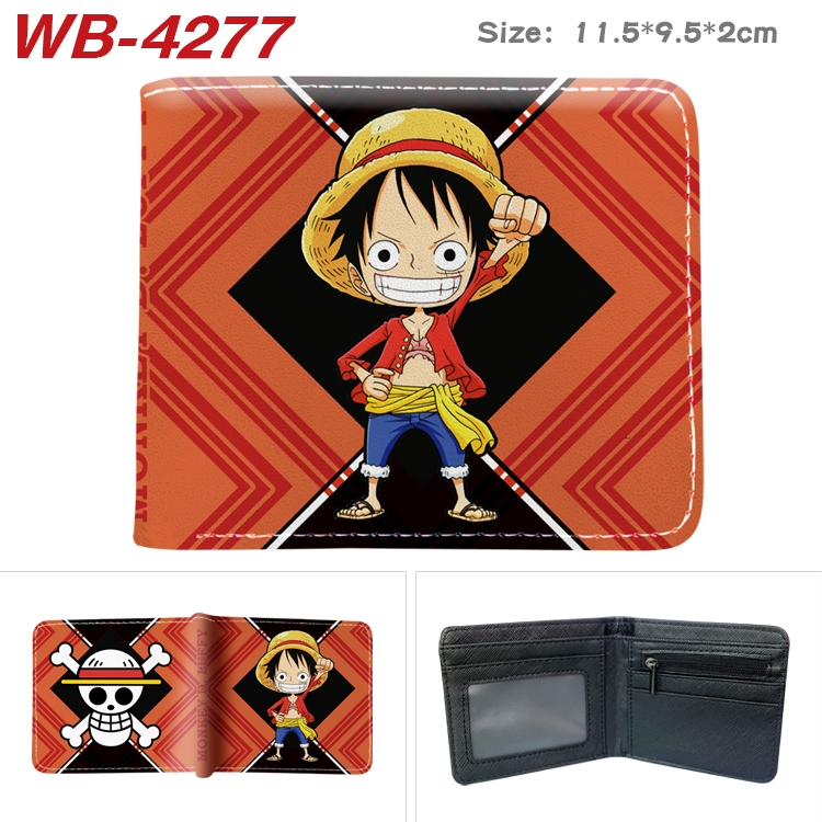 One Piece Animation color PU leather folding wallet 11.5X9X2CM WB-4277A