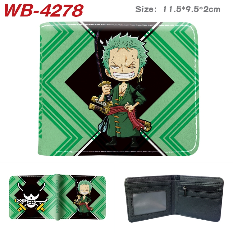 One Piece Animation color PU leather folding wallet 11.5X9X2CM WB-4278A