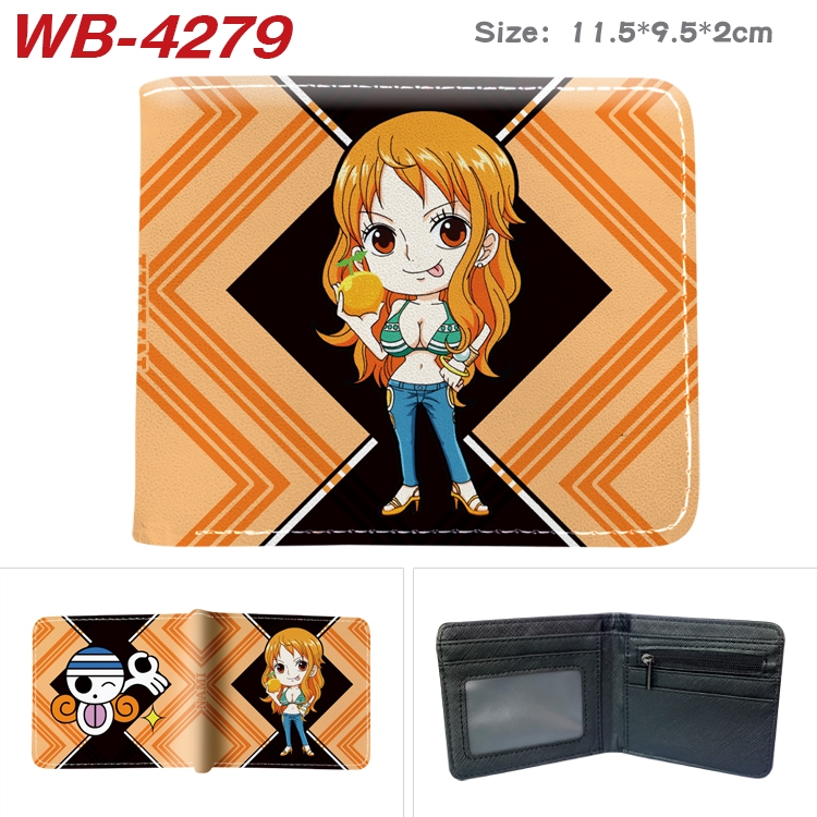 One Piece Animation color PU leather folding wallet 11.5X9X2CM WB-4279A