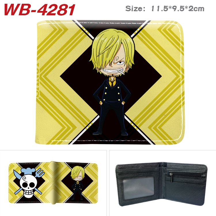 One Piece Animation color PU leather folding wallet 11.5X9X2CM WB-4281A