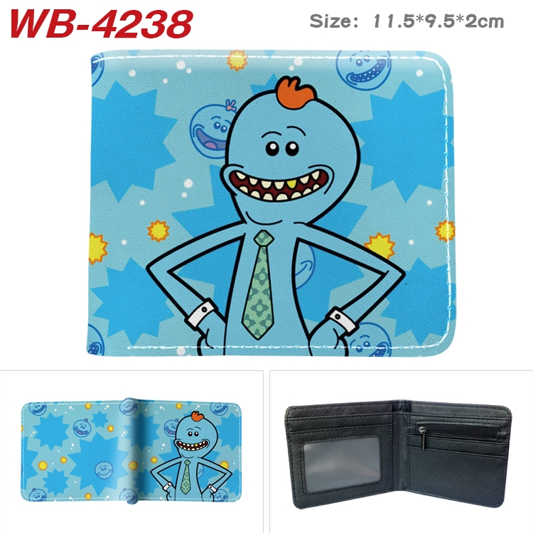 Rick and Morty Animation color PU leather folding wallet 11.5X9X2CM WB-4238A