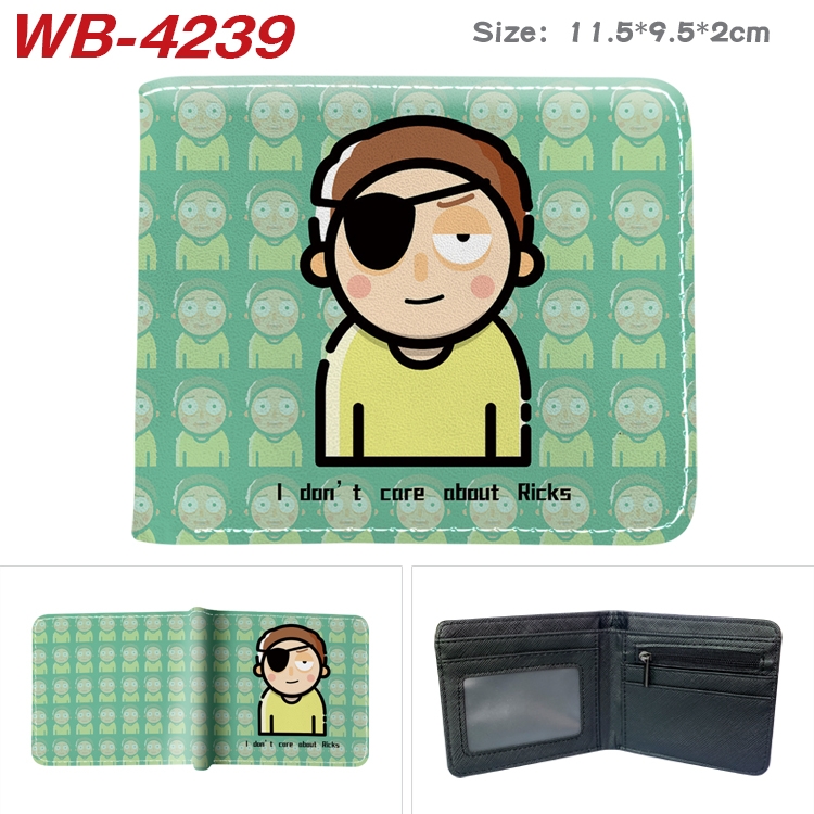 Rick and Morty Animation color PU leather folding wallet 11.5X9X2CM WB-4239A