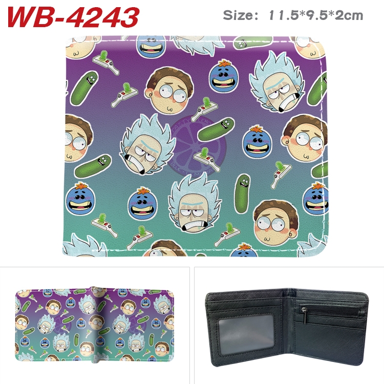 Rick and Morty Animation color PU leather folding wallet 11.5X9X2CM WB-4243A