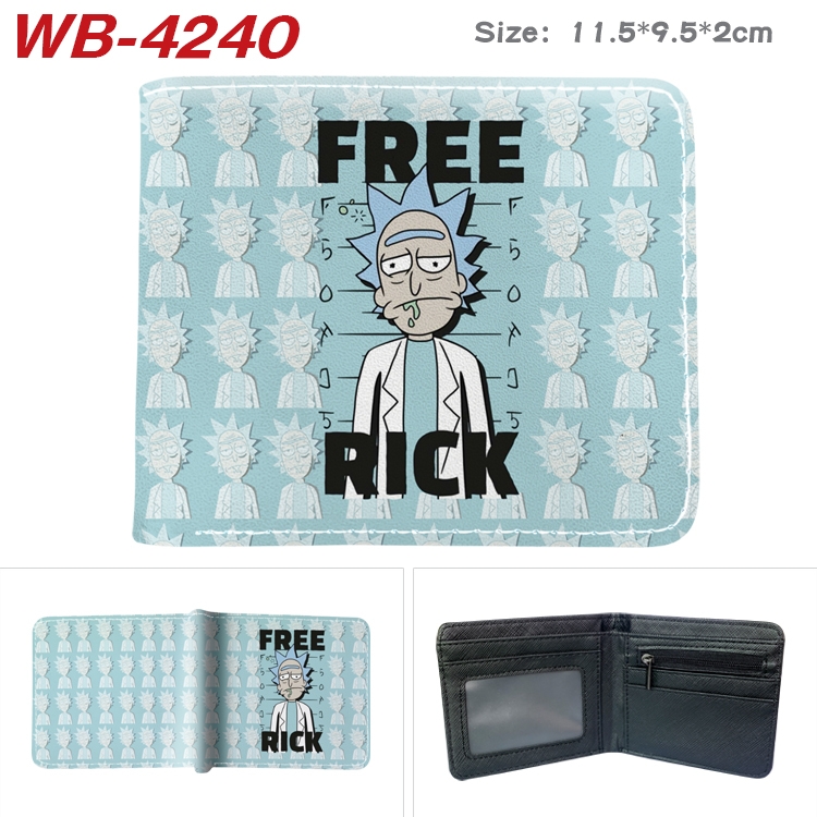 Rick and Morty Animation color PU leather folding wallet 11.5X9X2CM WB-4240A