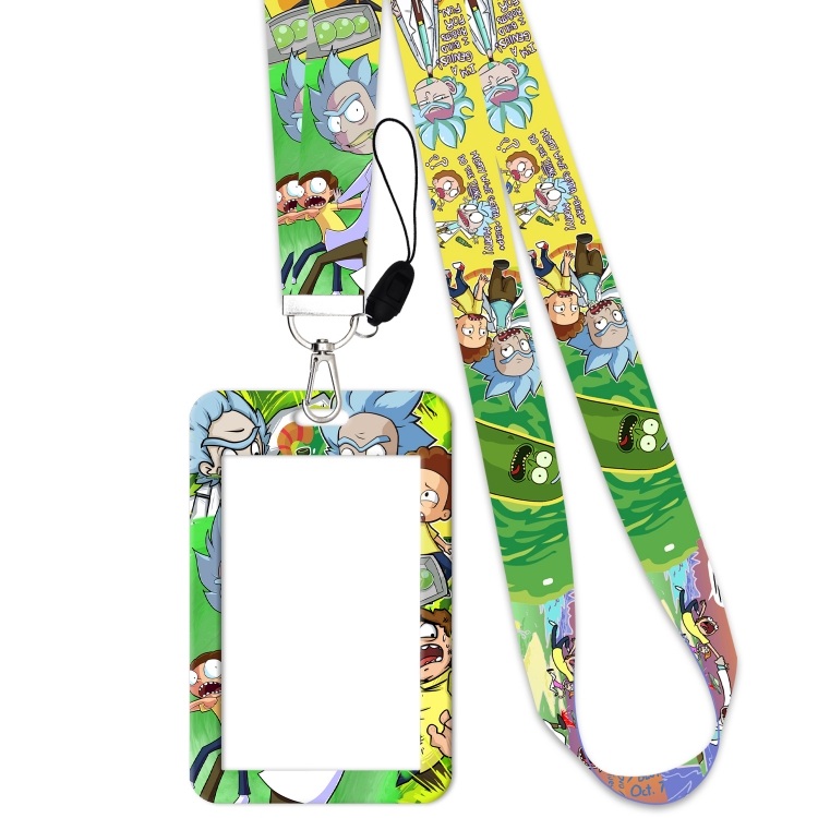 Rick and Morty Silver Button Anime Long Strap + Card Sleeve 2-Piece Set 45cm price for 2 pcs