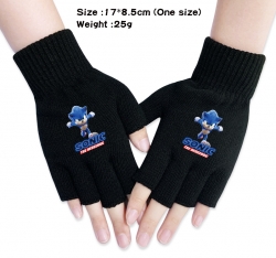 Sonic Anime knitted half finge...