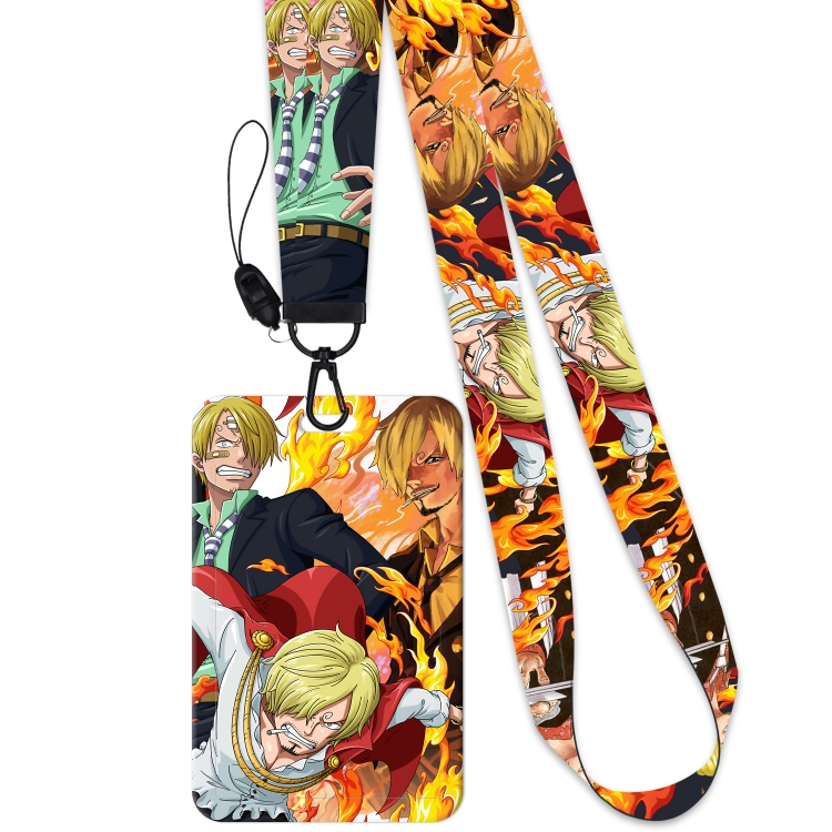 One Piece  Black Button Anime Long Strap + Card Sleeve 2-Piece Set 45cm price for 2 pcs