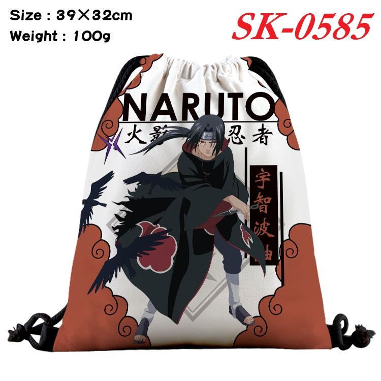 Naruto cartoon Waterproof Nylon Full Color Drawstring Pocket 39x32cm SK-0585A
