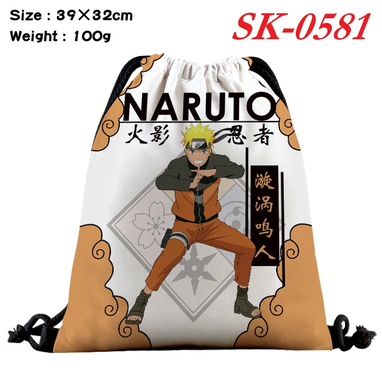 Naruto cartoon Waterproof Nylon Full Color Drawstring Pocket 39x32cm SK-0581A