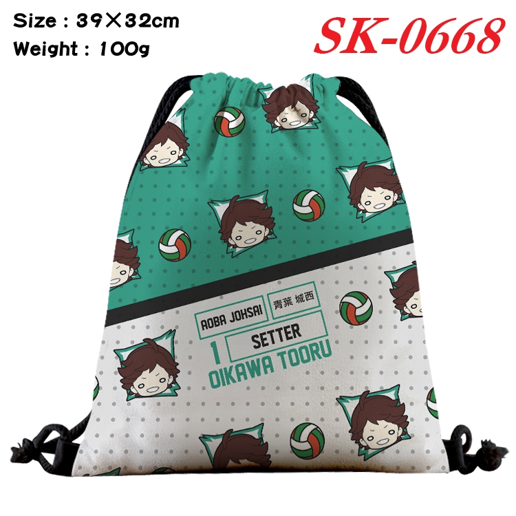 Haikyuu!! Anime perimeter waterproof nylon full color bundle pocket 39x32cm SK-0668A