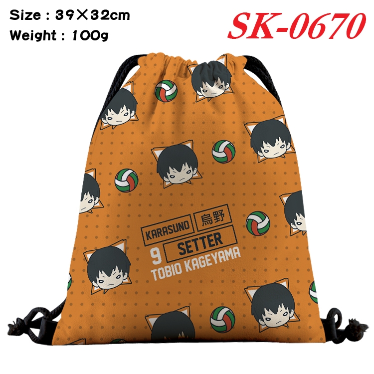 Haikyuu!! Anime perimeter waterproof nylon full color bundle pocket 39x32cm  SK-0670A