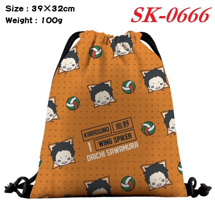 Haikyuu!! Anime perimeter waterproof nylon full color bundle pocket 39x32cm  SK-0666A